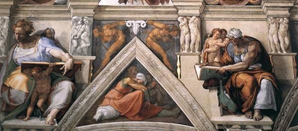 Ceiling of the Sistine Chapel detail3 EUR